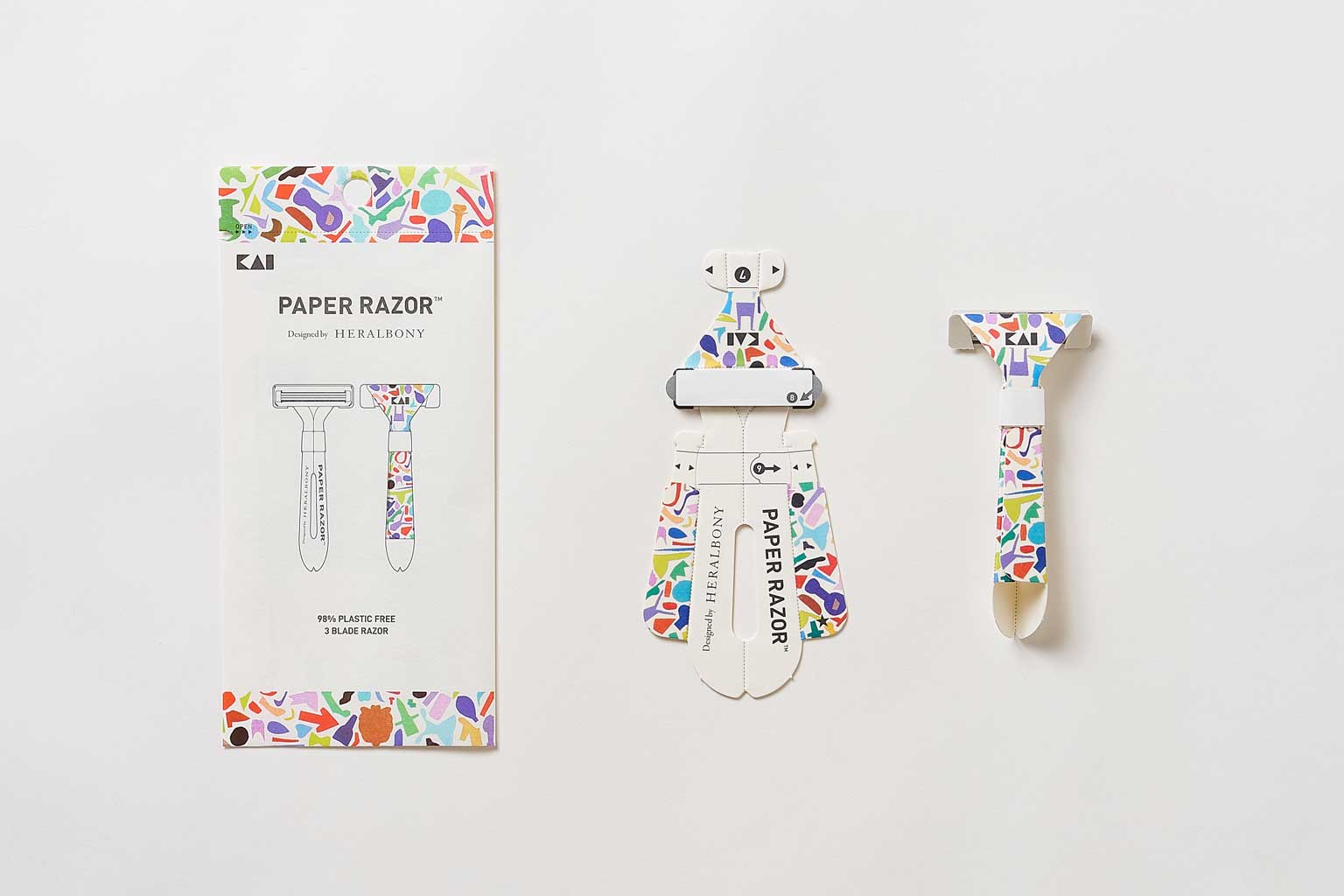 「ヘラルボニー」の異彩作家と貝印の世界初「紙カミソリ」がコラボレーション